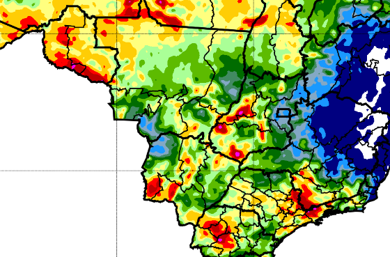 disribuição de chuva no Brasil