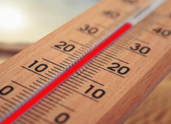 termômetro mostra temperatura de 40 °C