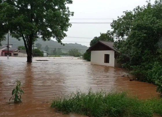 área alagada em razão de excesso de chuva no Rio Grande do Sul