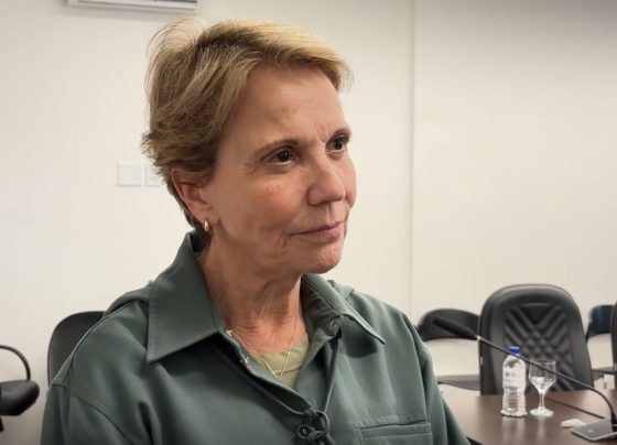 Senadora Teresa Cristina durante coletiva de imprensa da FPA no dia 16 de junho de 2026
