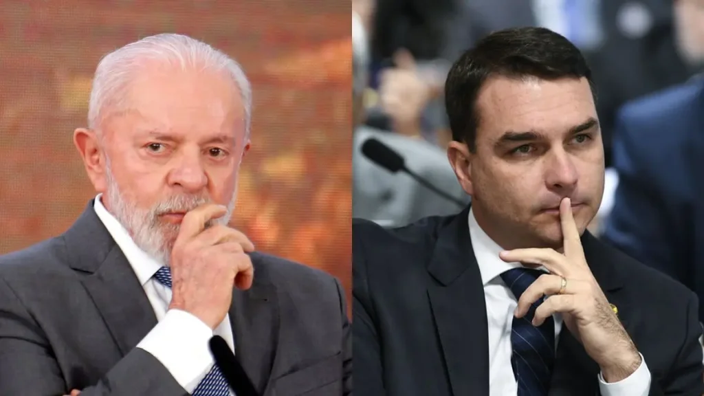 Filho do ex-presidente apresentou uma notícia-crime Flávio Bolsonaro aciona STF contra Lula após fala do presidente em Catalão; entenda