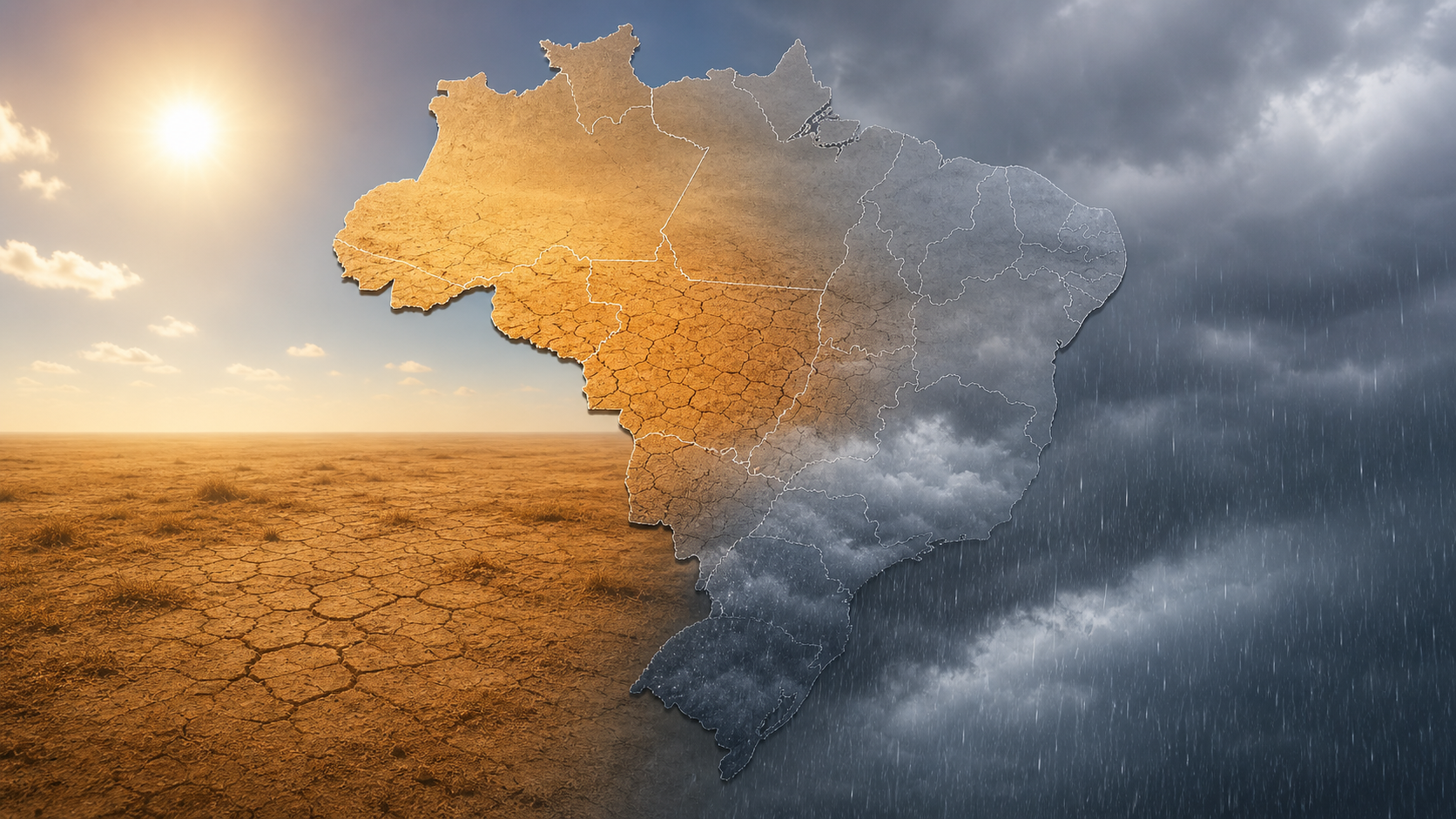 Frente fria derruba temperaturas no Sul e mantém alertas de baixa umidade no Centro-Oeste